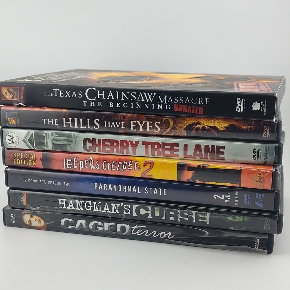 Horror movies DVD Jeepers Creepers 2 Chainsaw Hills Eyes Cherry Tree Paranormal